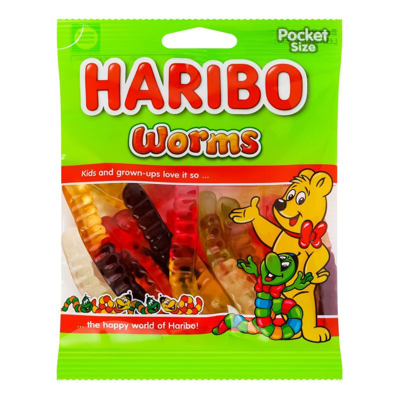 Цуерки HARIBO Worms у формі черв`яка 80г